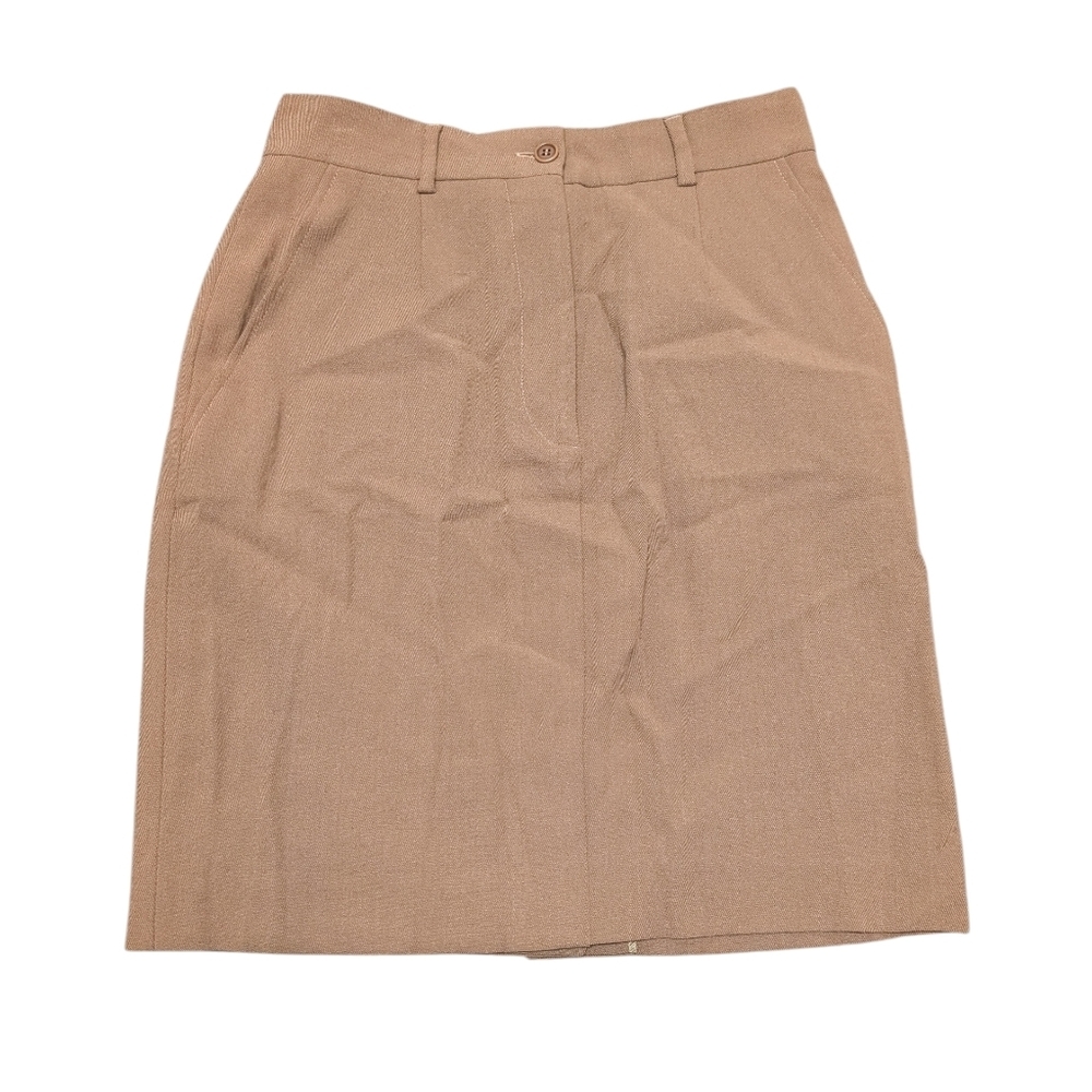 MaxMara Classic Tan Brown Women's Wool Pencil Skirt Lycra Sensations Women's 8